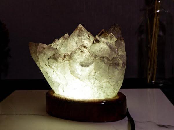Citrine Little Nipples Lamp on Brown Base