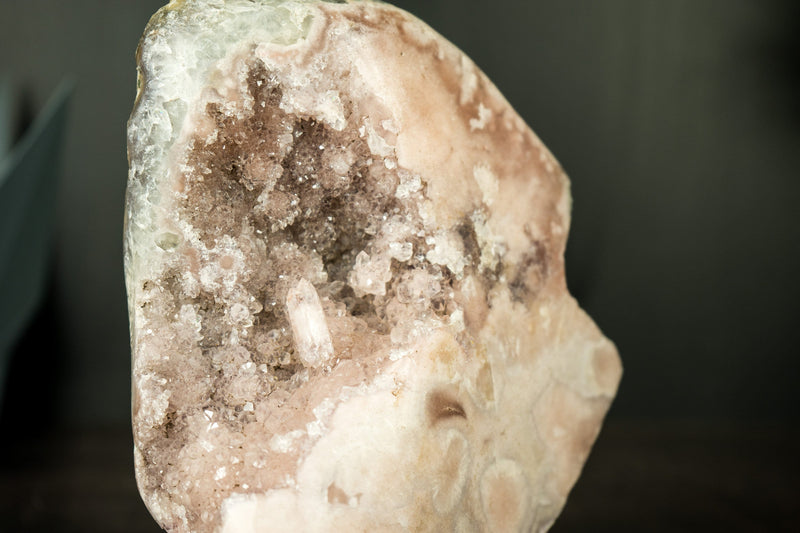 Small Pink Amethyst Geode with Natural Sparkly Pink Amethyst Druzy, Self Standing - 2.5 Kg - 5.4 lb