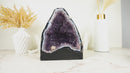 Lace Agate Geode with Lavender Amethyst with Flower Rosettes