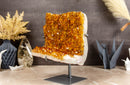 AA Citrine Cluster Crystalon Stand, Deep Yellow Citrine with Goethite collective