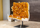AA Citrine Cluster Crystalon Stand, Deep Yellow Citrine with Goethite collective