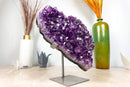 Large Deep Purple Amethyst Heart with Flower Rosette