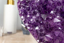 Large Deep Purple Amethyst Heart with Flower Rosette