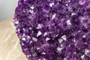 Large Deep Purple Amethyst Heart with Flower Rosette