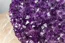 Large Deep Purple Amethyst Heart with Flower Rosette