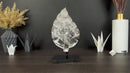 Genuine Diamantina Quartz Leaf, Hand Carved Crystal Art