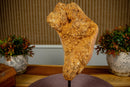 Orange Citrine Cluster with Galaxy Druzy on Metal Stand collective