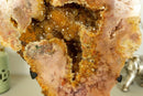 Pink Amethyst Geode with Dove of Peace Natural Drawing collective