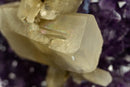 Tall Amethyst with Calcite Slab on Stand collective