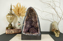 Amethyst Cathedral  Geode with Golden Goethite (Cacoxenite) Galaxy Druzy collective
