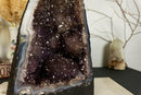 Amethyst Cathedral  Geode with Golden Goethite (Cacoxenite) Galaxy Druzy collective