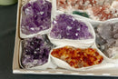 Amethyst, Citrine and Pink Amethyst Clusters Flat Box collective