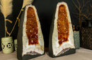 Orange Citrine Crystal Cathedral Geode with Calcite i_did