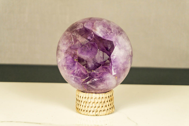 Amethyst Sphere with Deep Purple and Large Amethyst Points collective