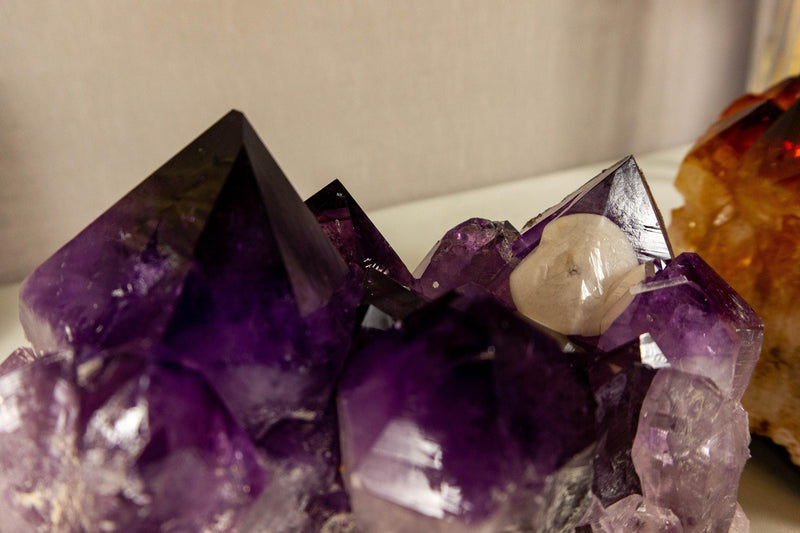 Set of Aaa Amethyst and Citrine Clusters with X Large Points collective