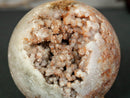 Pink Amethyst Sphere with Pink and Red Amethyst Druzy collective