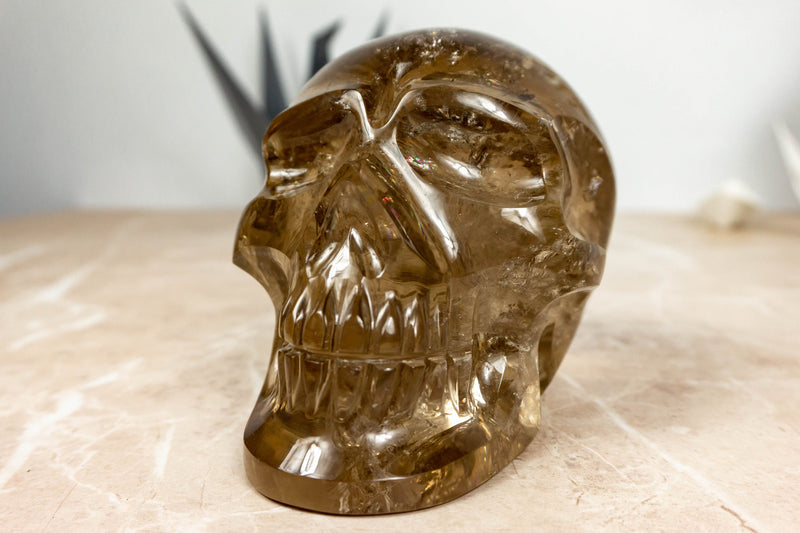 Genuine Citrine Crystal Skull, Natural Hand Carved Human Skull collective
