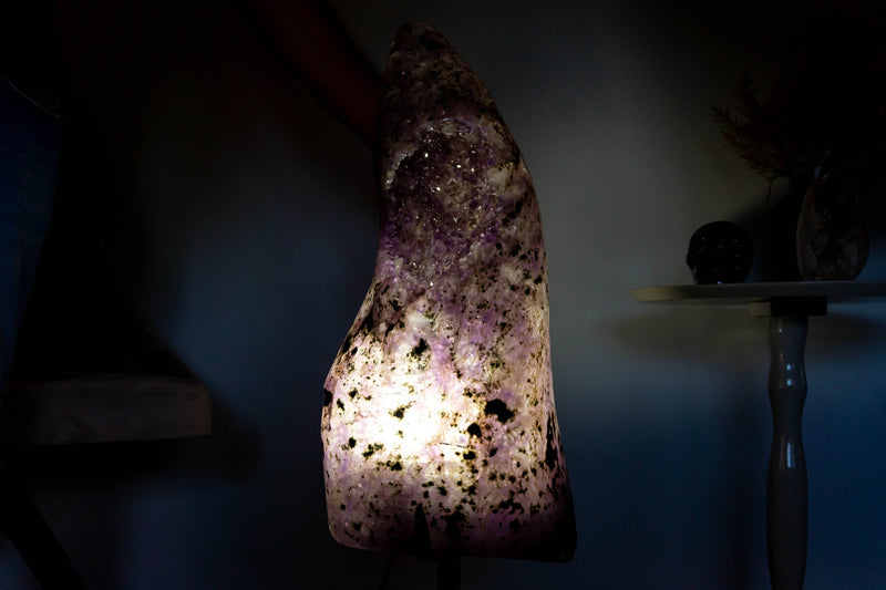 Amethyst Geode Floor Lamp, Polished Geode Lamp, 36 In Tall collective