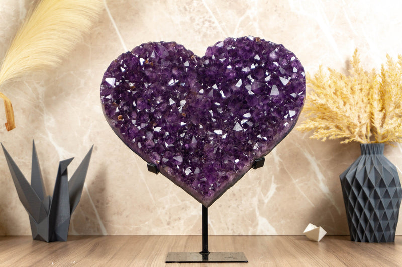 X Large Amethyst Heart with Grape Jelly Purple Amethyst Druzy collective