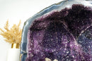 Große Amethyst-Höhlengeode mit Galaxy Druzy und gebändertem Achat