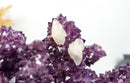 Amethyst Stalactite Formation with Large, Intact, Deep Purple Druzy and Calcite Inlcusions