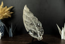 Genuine Diamantina Quartz Leaf, Hand Carved Crystal Art