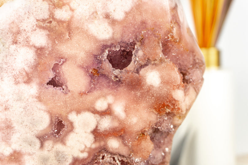 Pink Amethyst Geode, Natural Rose Amethyst Geode Slab with Druzy - 6.2 Kg - 13.7 lb