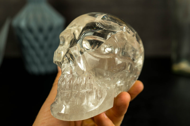 Large AAA Natura Diamantina Crystal Skull Head with Rainbows