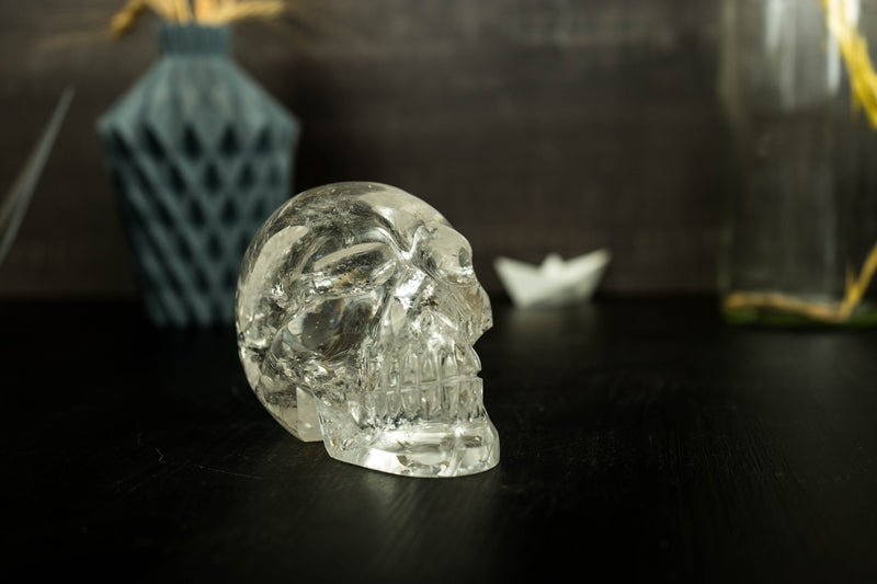 AAA Diamantina Crystal Skull, Natural Rainbow Generator Crystal Skull