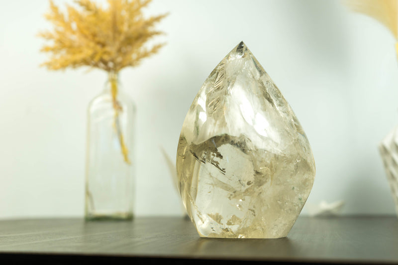 Large Untreated AA Citrine Crystal with Water Clear Yellow Citrine
