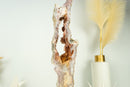 Tall Pink Amethyst Geode Slice on Stand with Rose and Red Sugar Druzy Amethyst