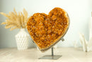 Large Citrine Heart with Deep Orange, Galaxy Citrine Druzy - 4.5 Kg - 9.8 lb - E2D Crystals & Minerals