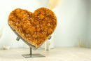 Large Citrine Heart with Deep Orange, Galaxy Citrine Druzy - 4.5 Kg - 9.8 lb - E2D Crystals & Minerals
