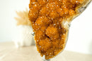 Deep Orange Citrine with Stalactite Flower and Cognac Orange Citrine Druzy