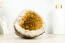 Small Yellow Citrine Geode Cathedral, Orange Crystal Citrine