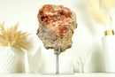 Seltene rote und rosa Amethyst-Geode mit tiefrotem Amethyst-Druzy
