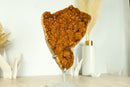 Deep Orange Citrine with Stalactite Flower and Cognac Orange Citrine Druzy