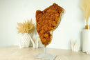 Deep Orange Citrine with Stalactite Flower and Cognac Orange Citrine Druzy