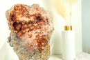 Seltene rote und rosa Amethyst-Geode mit tiefrotem Amethyst-Druzy