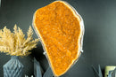 Majestic Tall Orange Citrine Cluster with Orange Galaxy Citrine Druzy on Stand - 18 In, 10 Lb - E2D Crystals & Minerals
