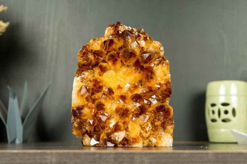 AAA Citrine Crystal Cluster with Orange Madeira and Galaxy Citrine Druzy