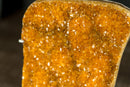 Rare Orange Citrine Cluster with Rosette Flowers (Stalactite) and Galaxy Druzy
