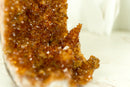 Rare Small Citrine Cluster with Stalactite Flowers and Orange Madeira Galaxy Druzy
