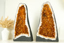 Pair of Citrine Geode Cathedrals with Sparkling AAA-Grade, Rich Orange Druzy - 35 Kg - 77 lb - E2D Crystals & Minerals