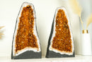 Pair of Citrine Geode Cathedrals with Sparkling AAA-Grade, Rich Orange Druzy - 35 Kg - 77 lb - E2D Crystals & Minerals