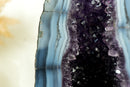 Rare Sea Blue Lace Agate Cathedral with Deep Purple Amethyst