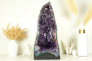 Tall Deep Purple Amethyst Crystal Geode Cathedral, with Rare Druzy Formation