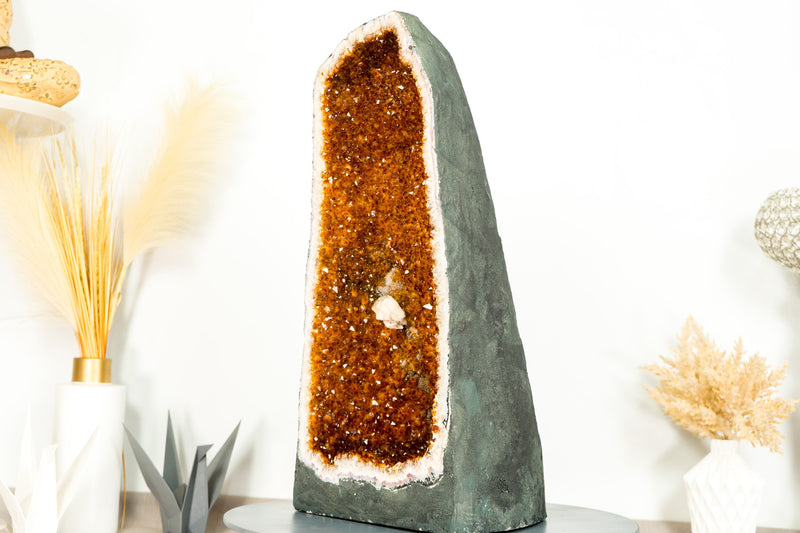 Large Citrine Geode Cathedral of AAA Quality, 24 In Tall Deep Orange Citrine - E2D Crystals & Minerals