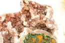 Pink Amethyst Geode with Red Amethyst Druzy and Green Jasper