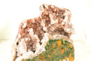 Pink Amethyst Geode with Red Amethyst Druzy and Green Jasper